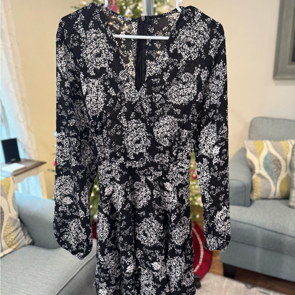 Chic Black and White Floral Romper